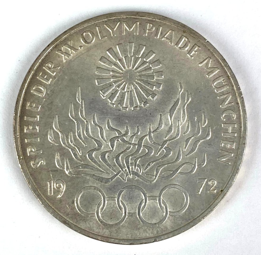 1972 West German 10 Deutsche Mark Olympic Games Silver Coin: 1972 West German 10 Deutsche Mark Olympic Games Silver Coin