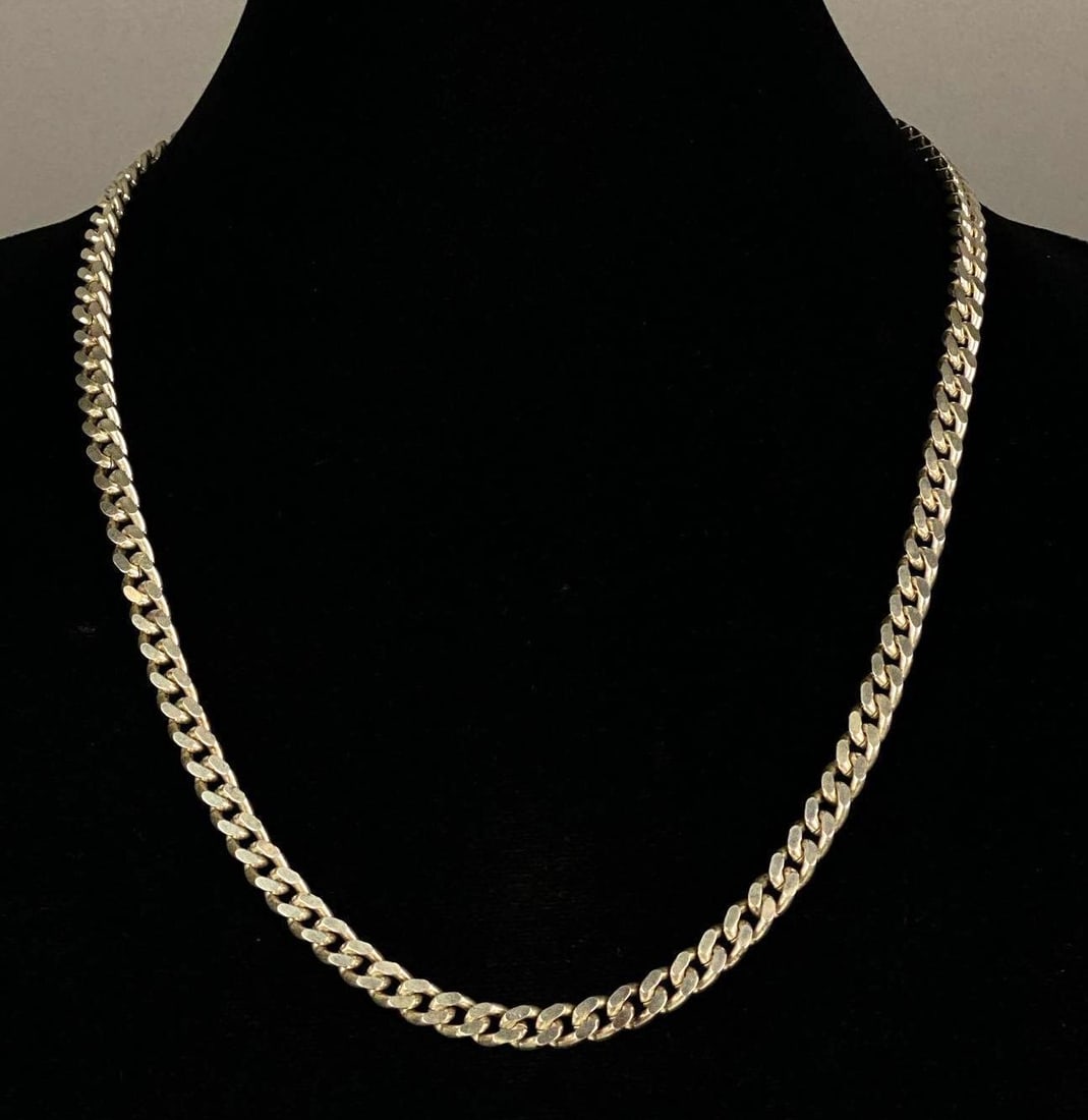 Signed Sterling Silver Miami Cuban Link Necklace: Total weight of 59 grams, Links measures 6.4mm W x 3mm D , necklace measures 23 in length
