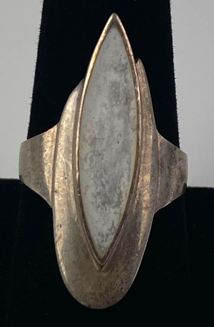 Sterling Silver Moonstone Knuckle Ring: Size 9 1/2