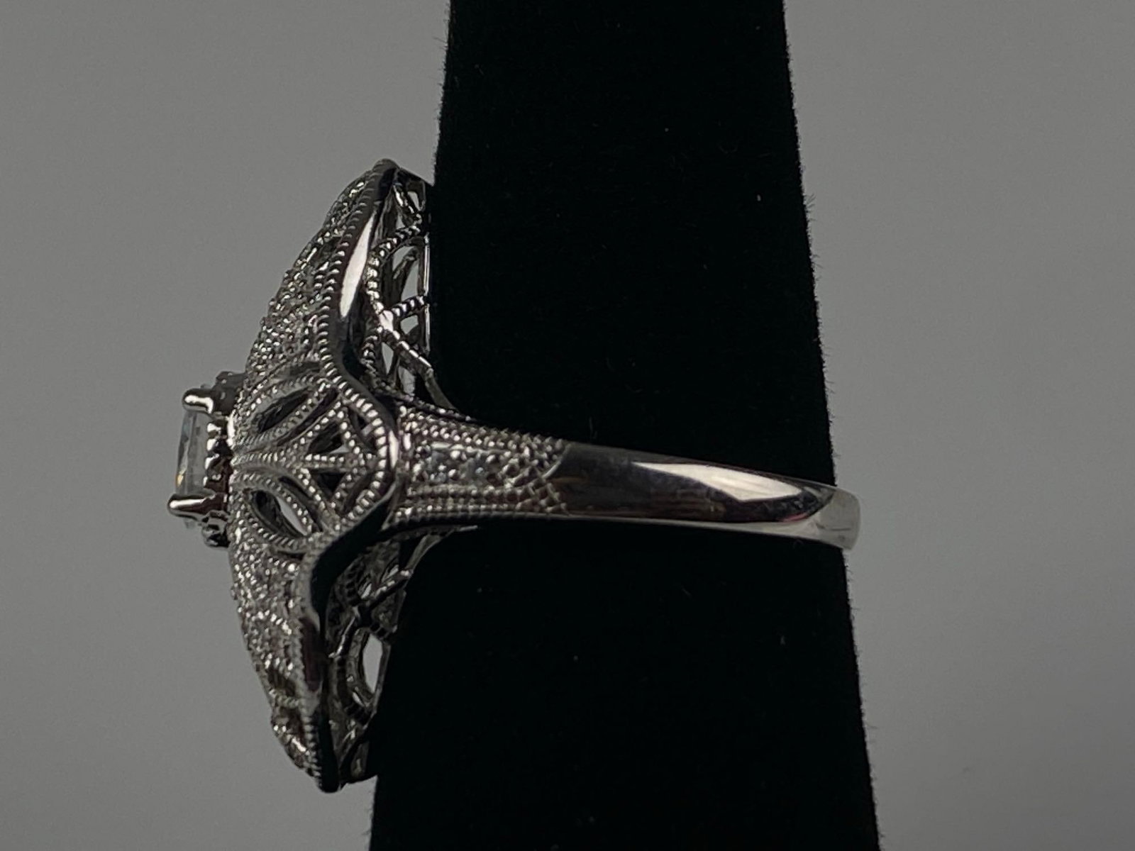 Sterling Silver CZ Elegant Openwork Ring - 2