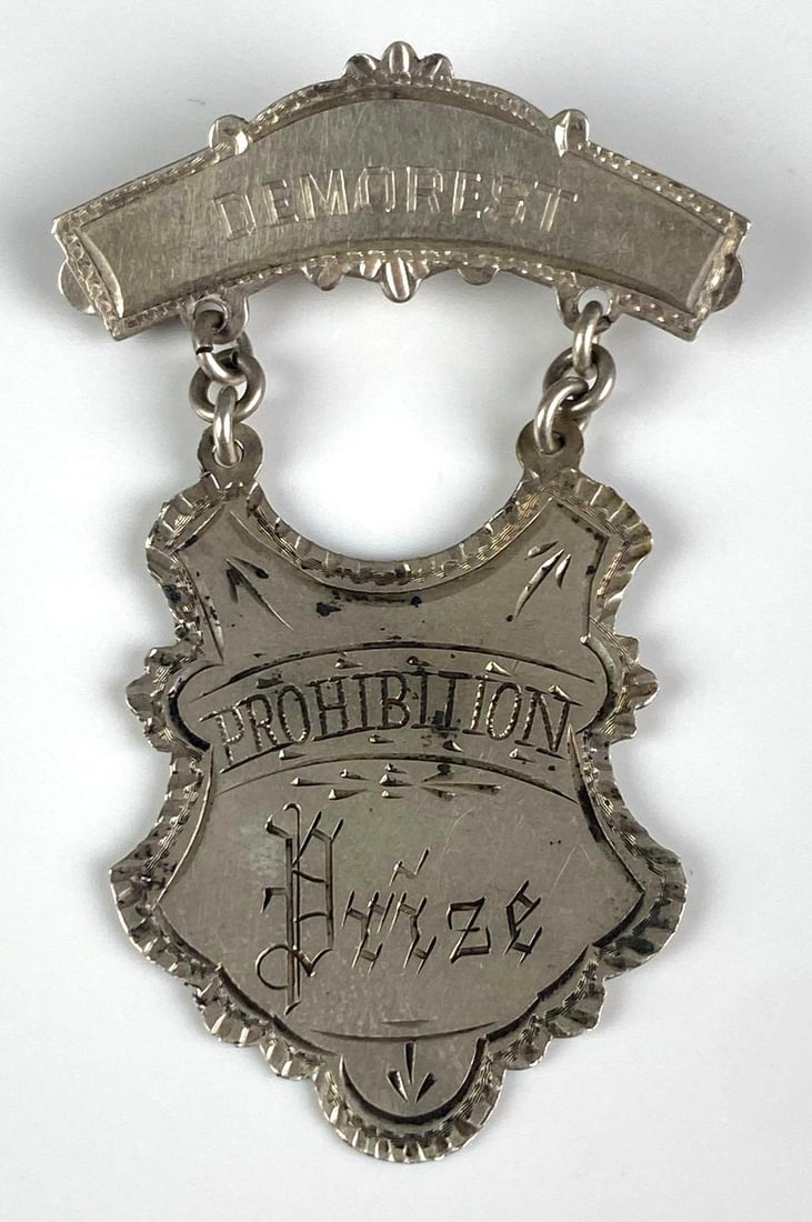 Antique Sterling Silver Demorest Prohibition Prize Medal (1 of 2)