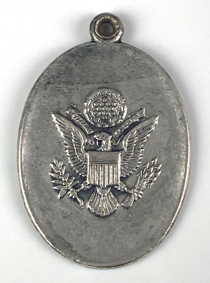 Vintage Silver US Insignia Pendant: Measures 1 1/4 H x 3/4 W