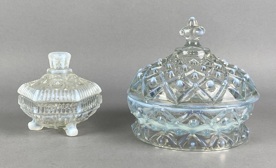 Group of 2 Opalescent Crystal Candy Dishes (1 of 4)