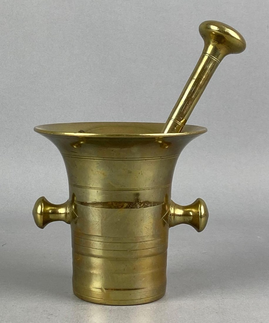 Cast Brass Mortar and Pestle (1 of 5)