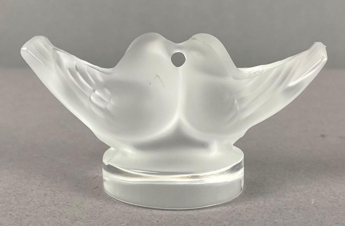 Vintage Lalique France Frosted Crystal Pinson Sparrows Figure (1 of 3)