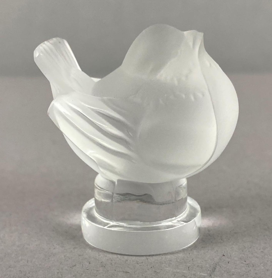 Vintage Lalique France Frosted Crystal Moineau Coquet Sparrow Figure (1 of 3)