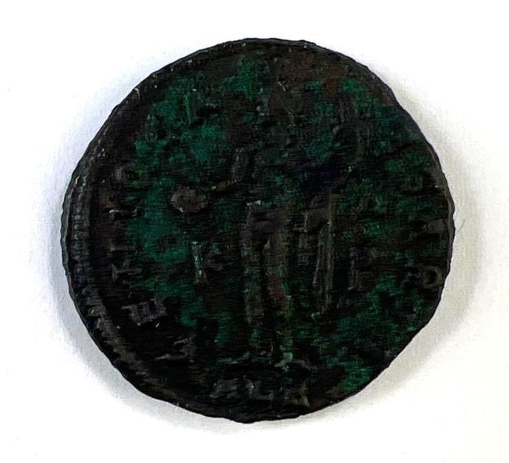 Circa A.D. 305 Roman Bronze Coin of Galerius with Standing Figures Reverse (1 of 2)