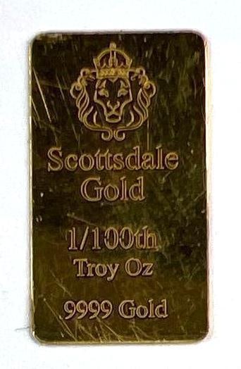 Scottsdale Gold 1/100 Troy Oz .9999 Fine Gold Piece (1 of 2)