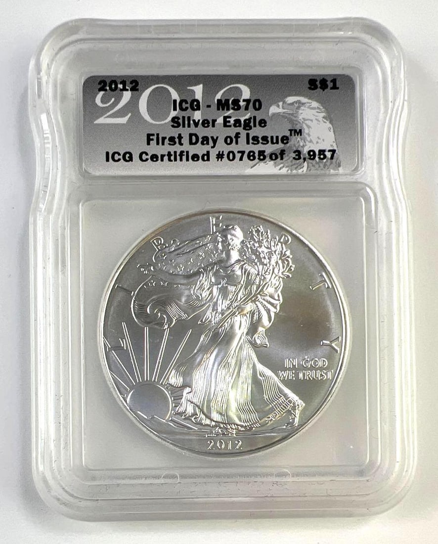 2012-(S) US 1 oz American Silver Eagle ICG MS70 First Day of Issue (1 of 2)