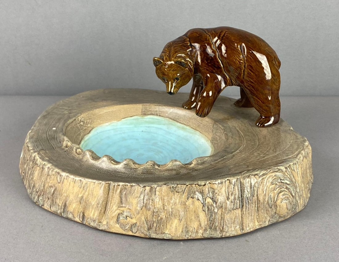 Vintage Bear Pond Glazed Ceramic Ashtray (1 of 4)