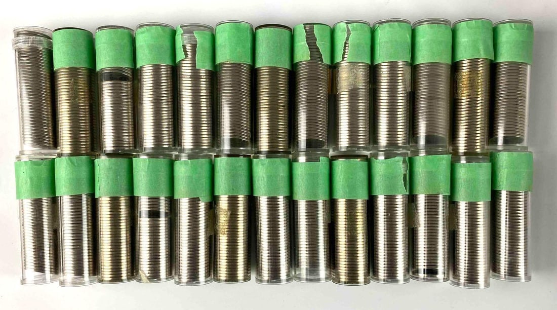 Group of 26 Rolls of US Buffalo Nickels: Roughly 900+ Buffalo Nickels. Includes years 1935, 1937, and more.