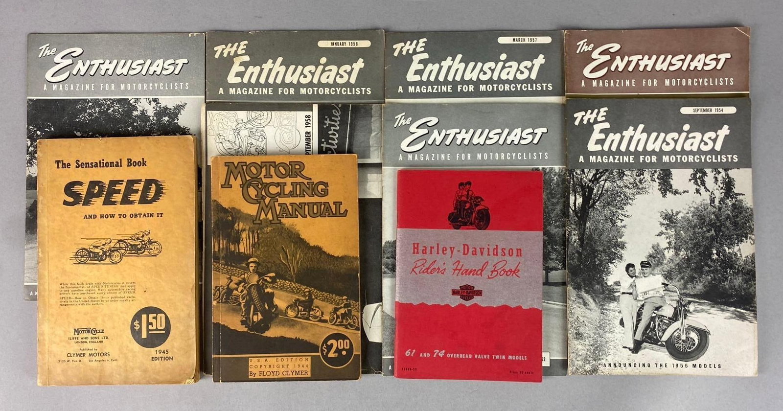 Group of 11 Vintage 1950?s The Enthusiast Motorcycle Magazines and More (1 of 3)