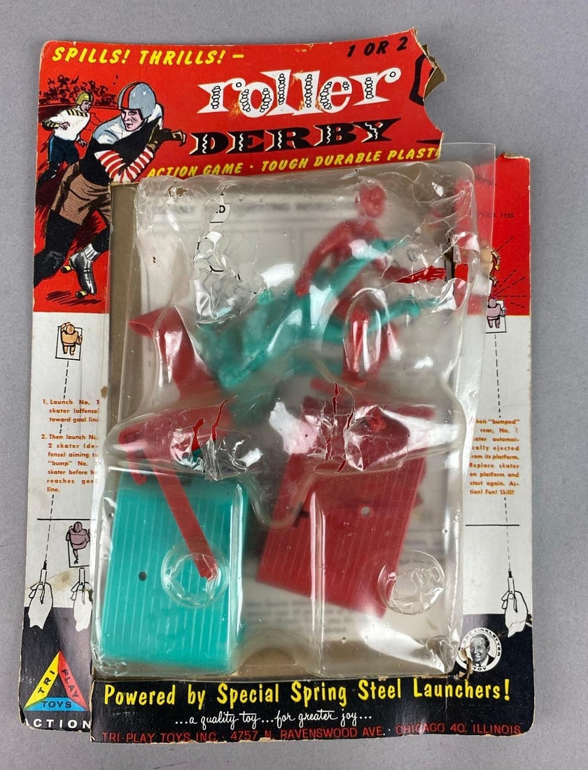 Vintage 1960?s Tri-Play Toys Roller Derby Action Game
