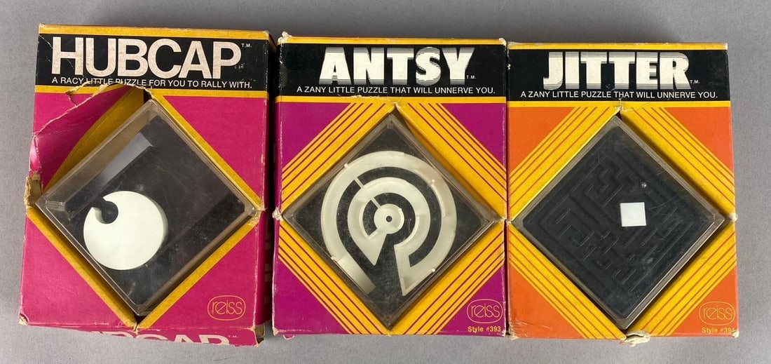Group of 3 Vintage 1976 Reiss Puzzle Games (1 of 2)
