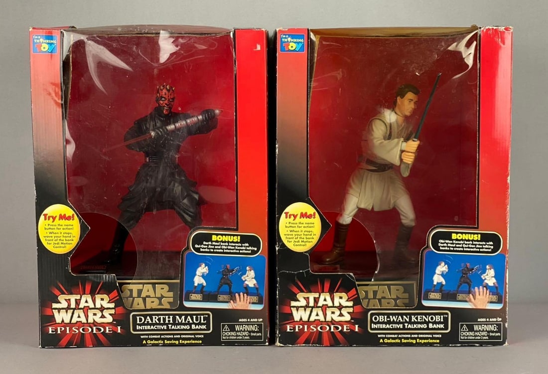 Group of 2 Vintage 1999 Thinkway Toys Star Wars Episode 1 Interactive Talking Banks (1 of 4)