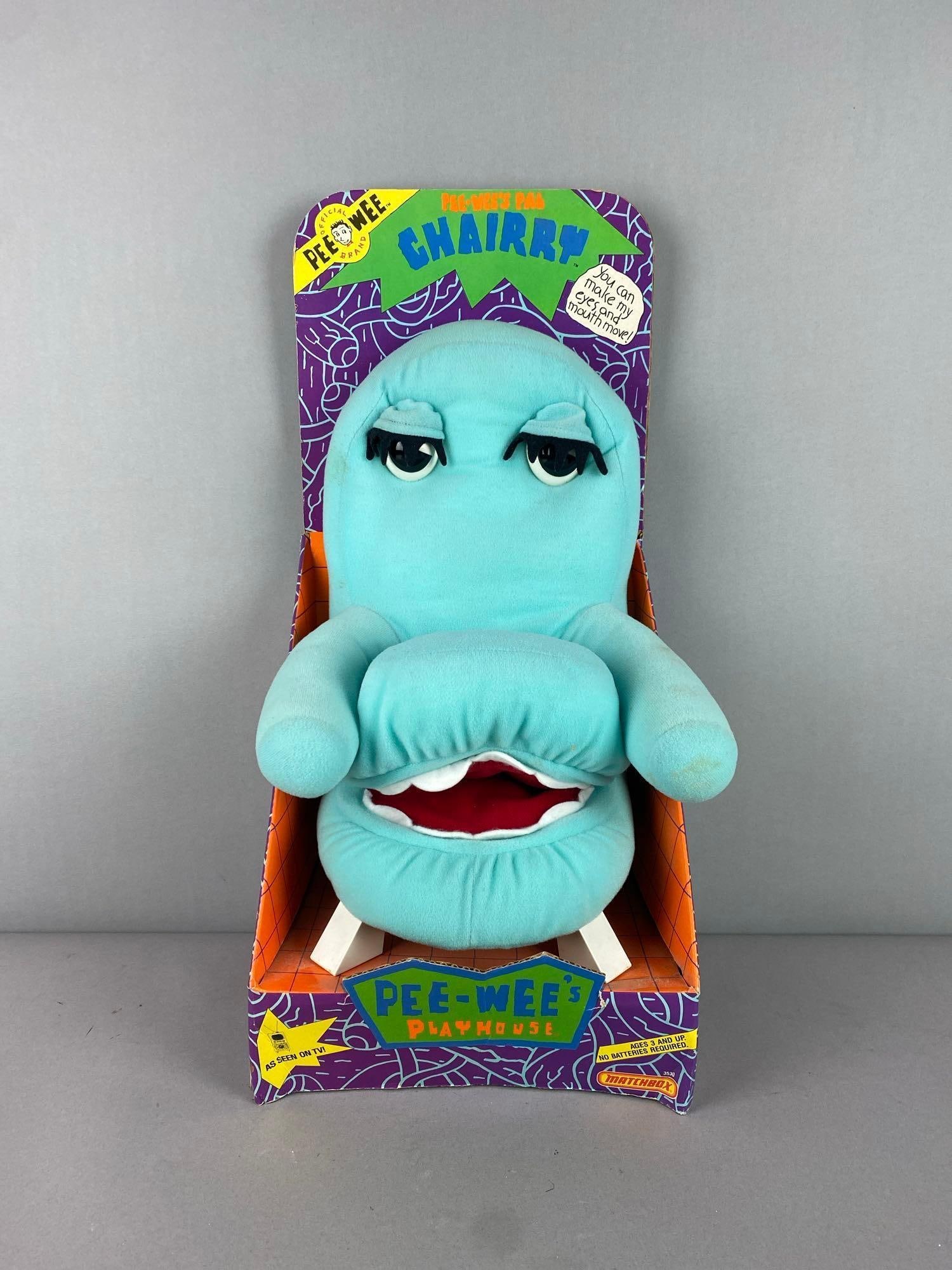 Vintage 1988 Matchbox Pee-Wee?s Playhouse Chairry Plushie: Like new in original packaging. Measures H 21 x W 8 x L 10 inches.