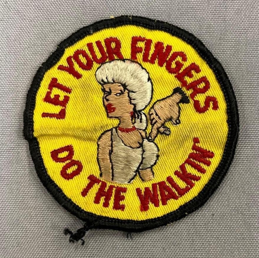 Vintage Let Your Fingers Do the Walkin' Embroidered Patch