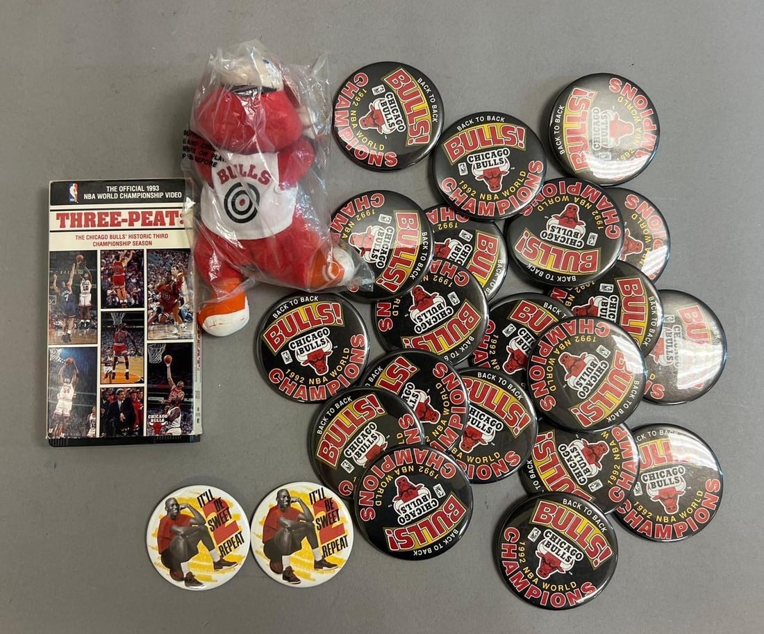 Group of Chicago Bulls Championship Collectibles and Memorabilia (1 of 3)