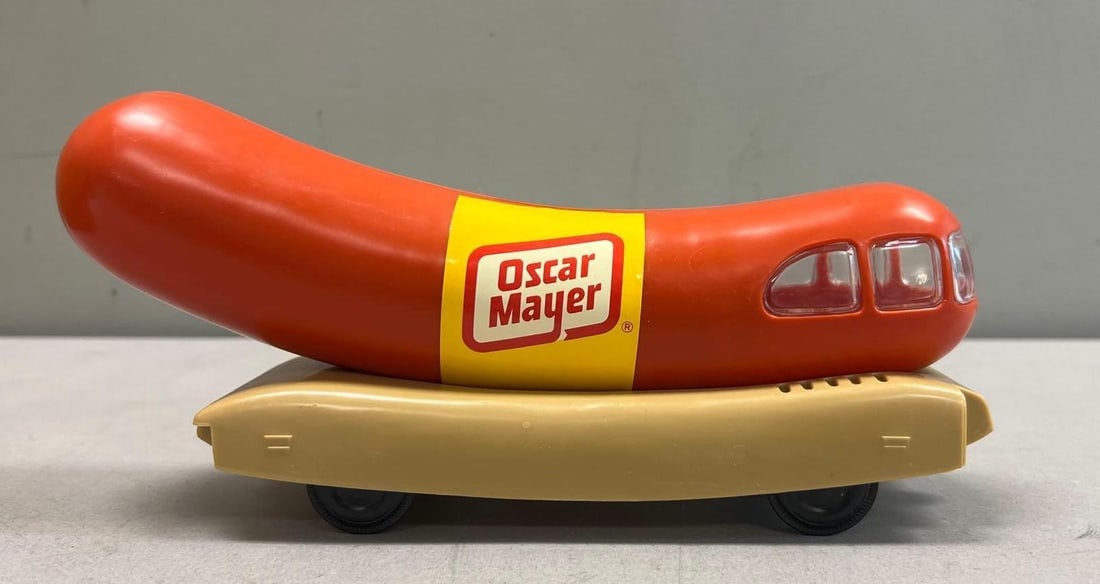 Vintage Oscar Mayer Wienermobile Coin Bank on Rolling Chassis Advertising Toy (1 of 5)
