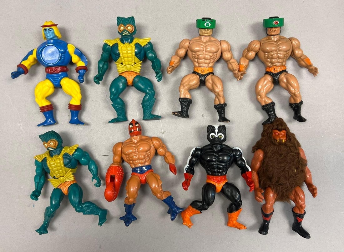 Vintage Masters of the Universe Action Figure Lot w/ Faker, Mer-Man, Beast Man, Clawful and Stinkor (1 of 2)