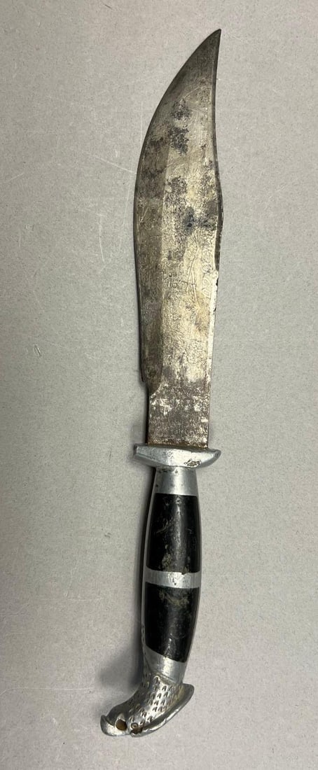 Vintage Mexican Eagle Head Bowie Hunting Knife with Engraved Blade (1 of 7)