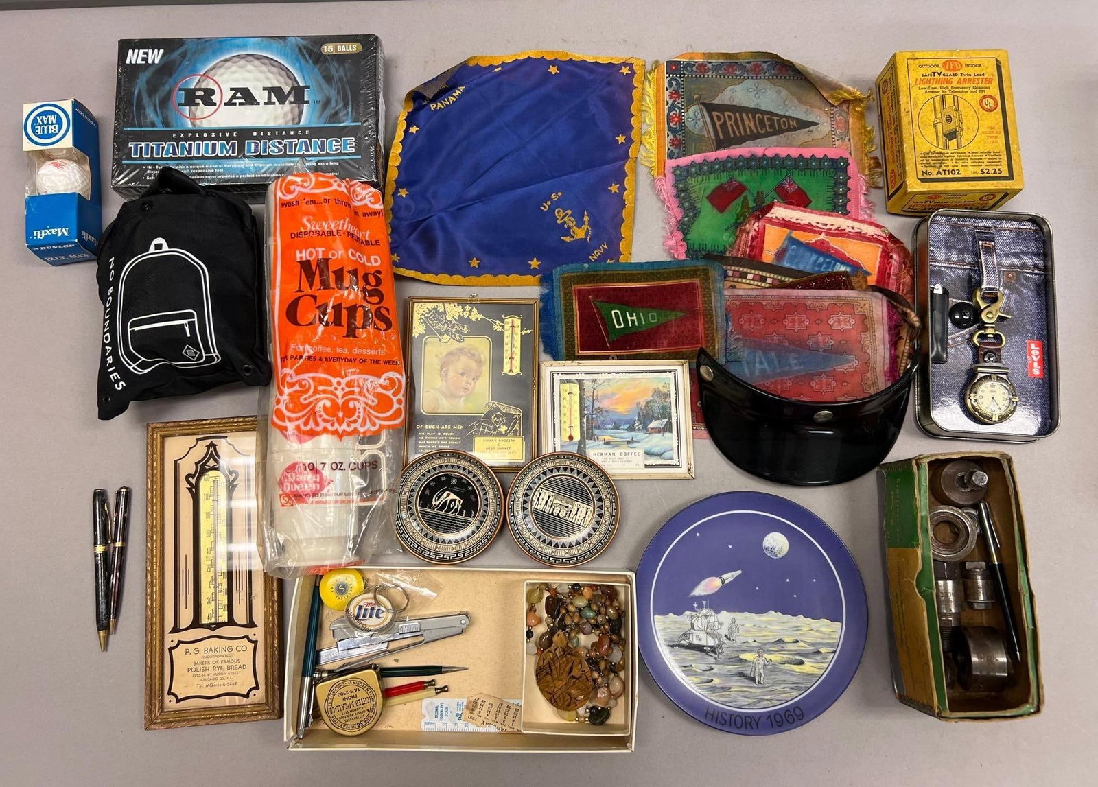 Large Vintage Ephemera and Collectibles Grouping Including Pennants, Advertising, Thermometers and (1 of 4)