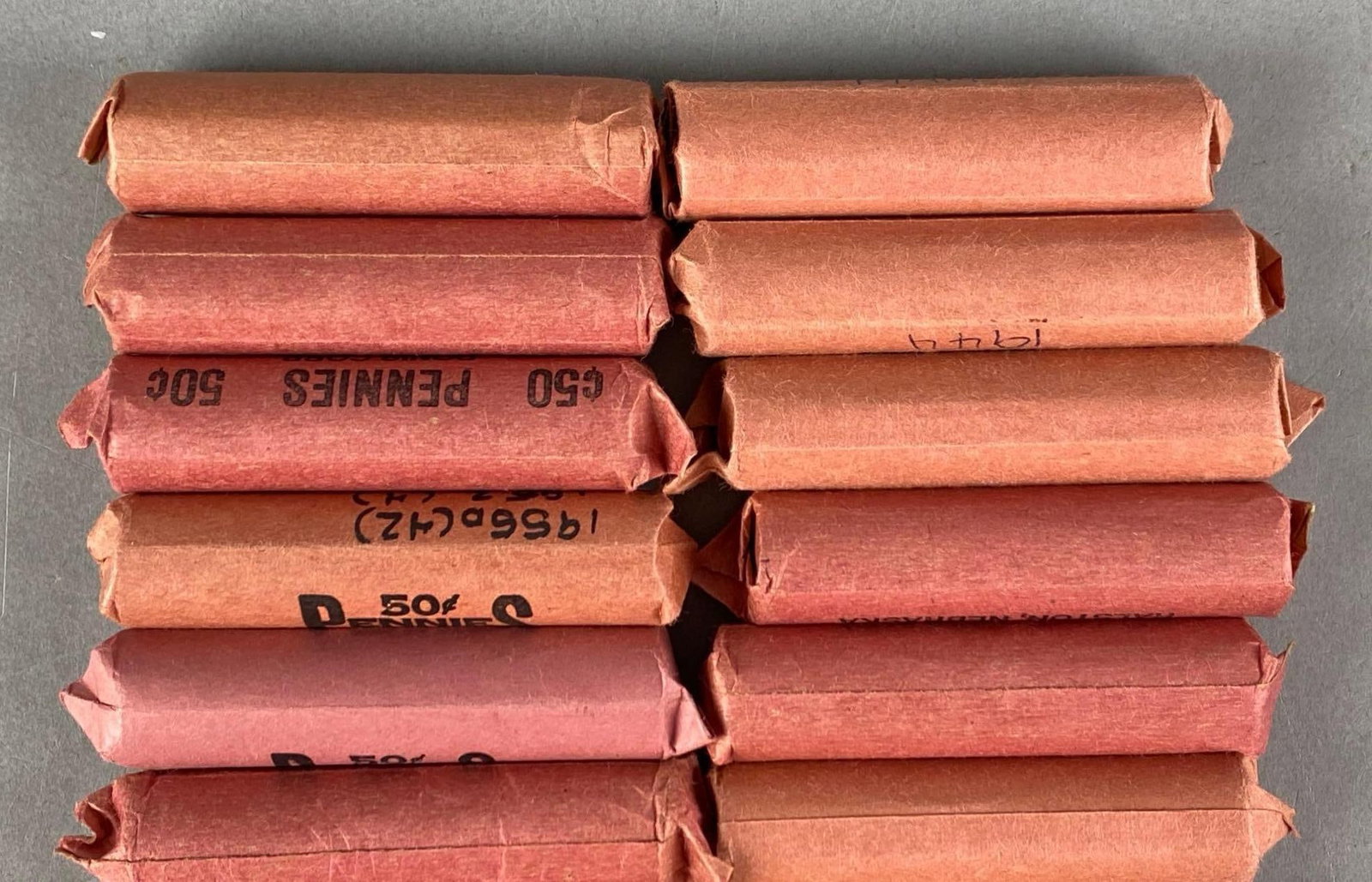 Group of 16 50? Rolls of US Wheat Pennies (1 of 2)