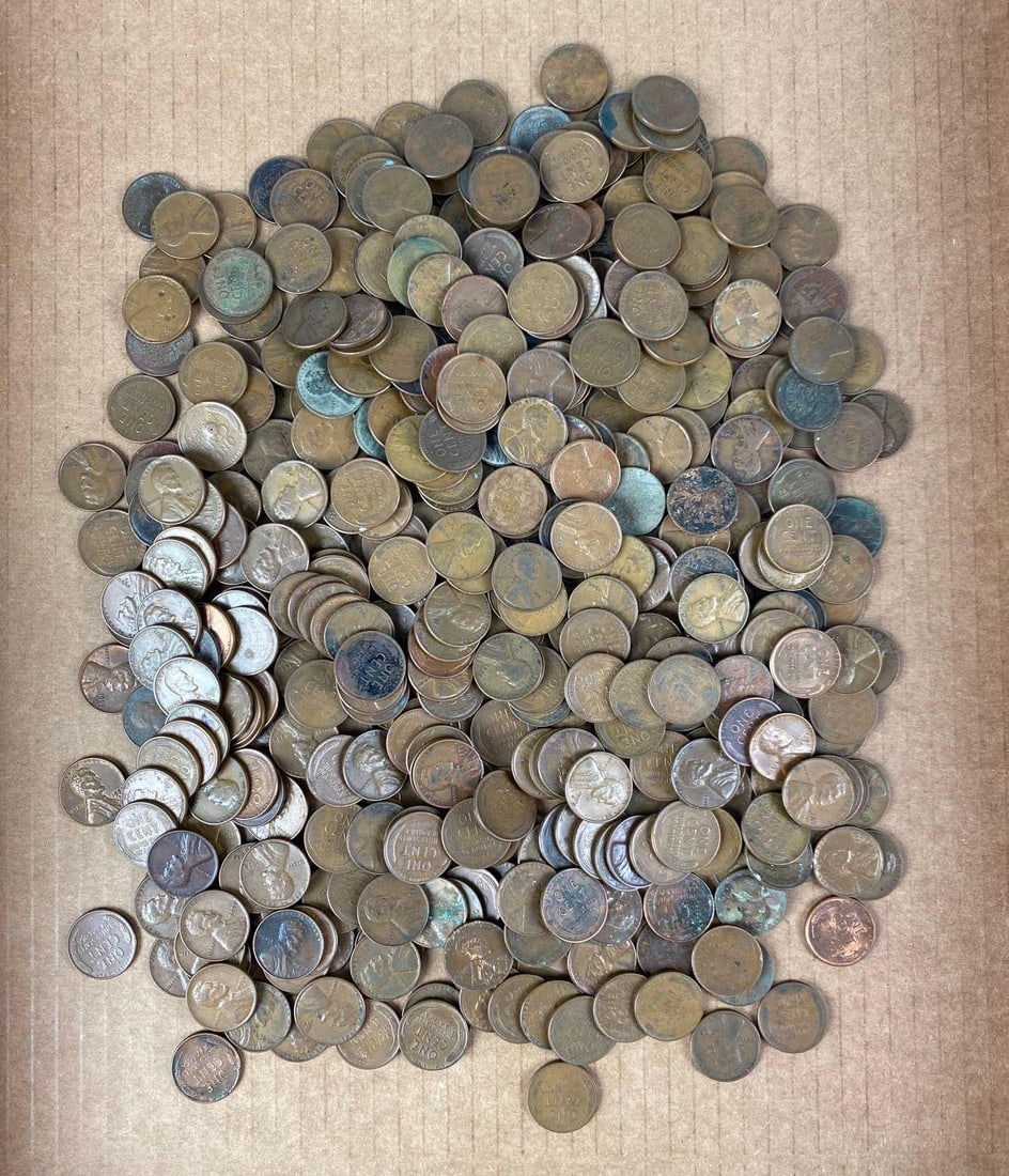 Group of 400+ 1930s-1950s US Wheat Pennies (1 of 3)