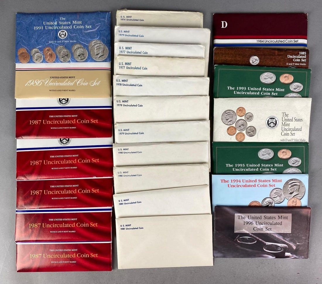 Group of 1980s - 1990s US Mint Uncirculated Coin Proof Sets (1 of 3)