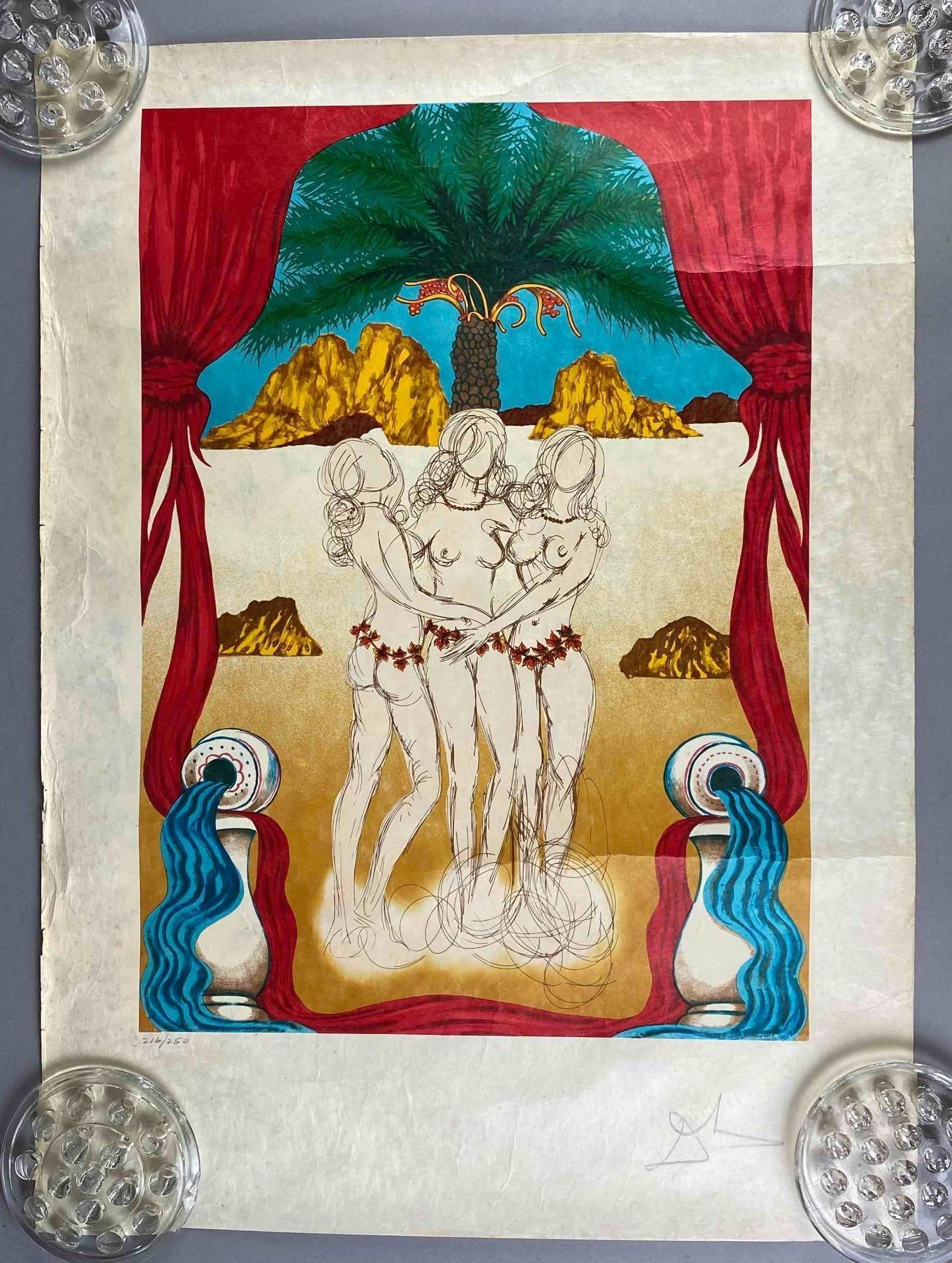 Reproduction Tarot: Three of Cups Lithograph