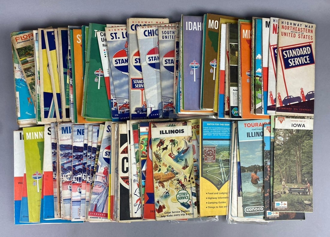 Group of Assorted Vintage State Travel Road Maps (1 of 3)