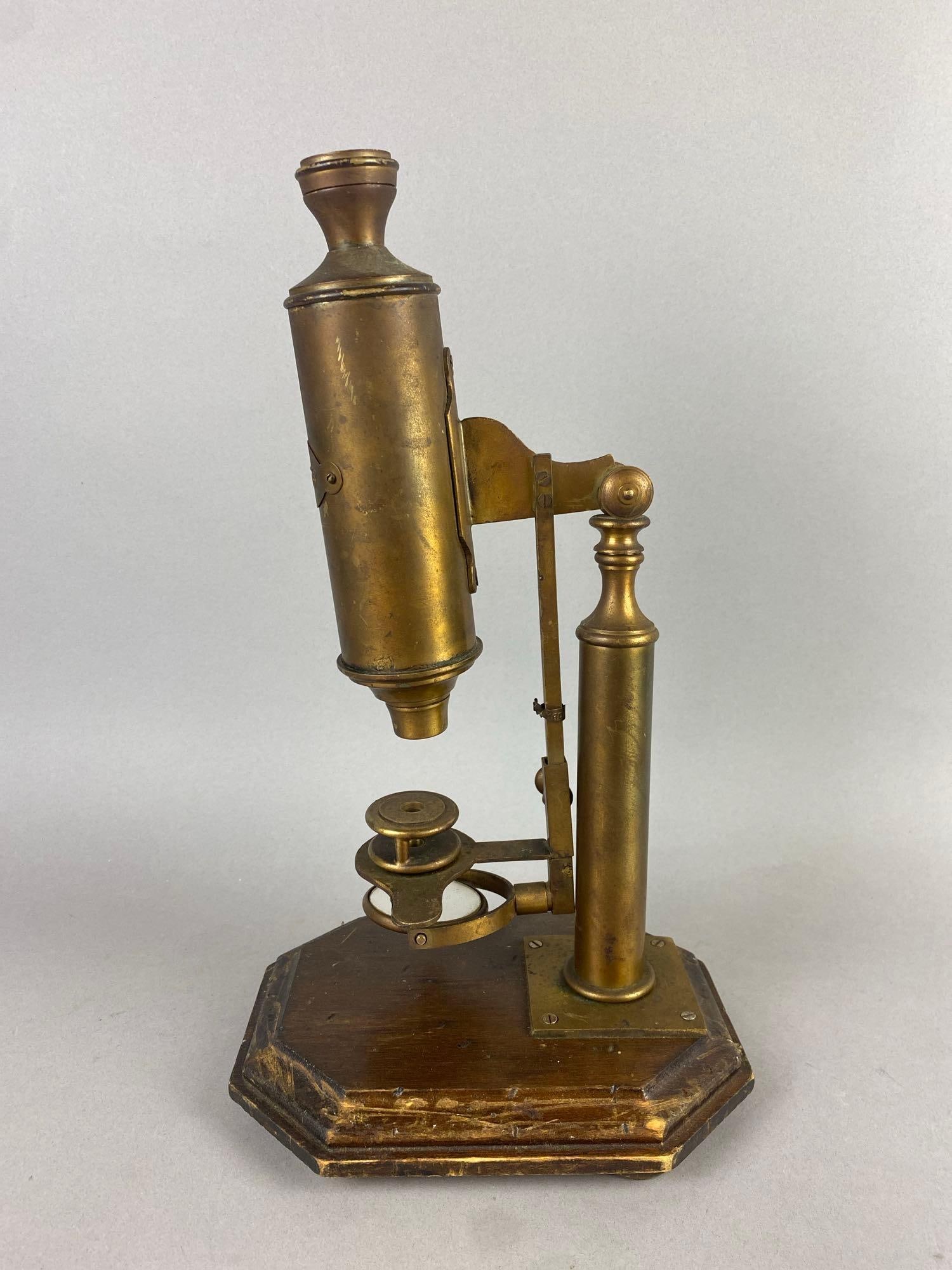 Antique 1853 Culpeper Type Brass Microscope - 3