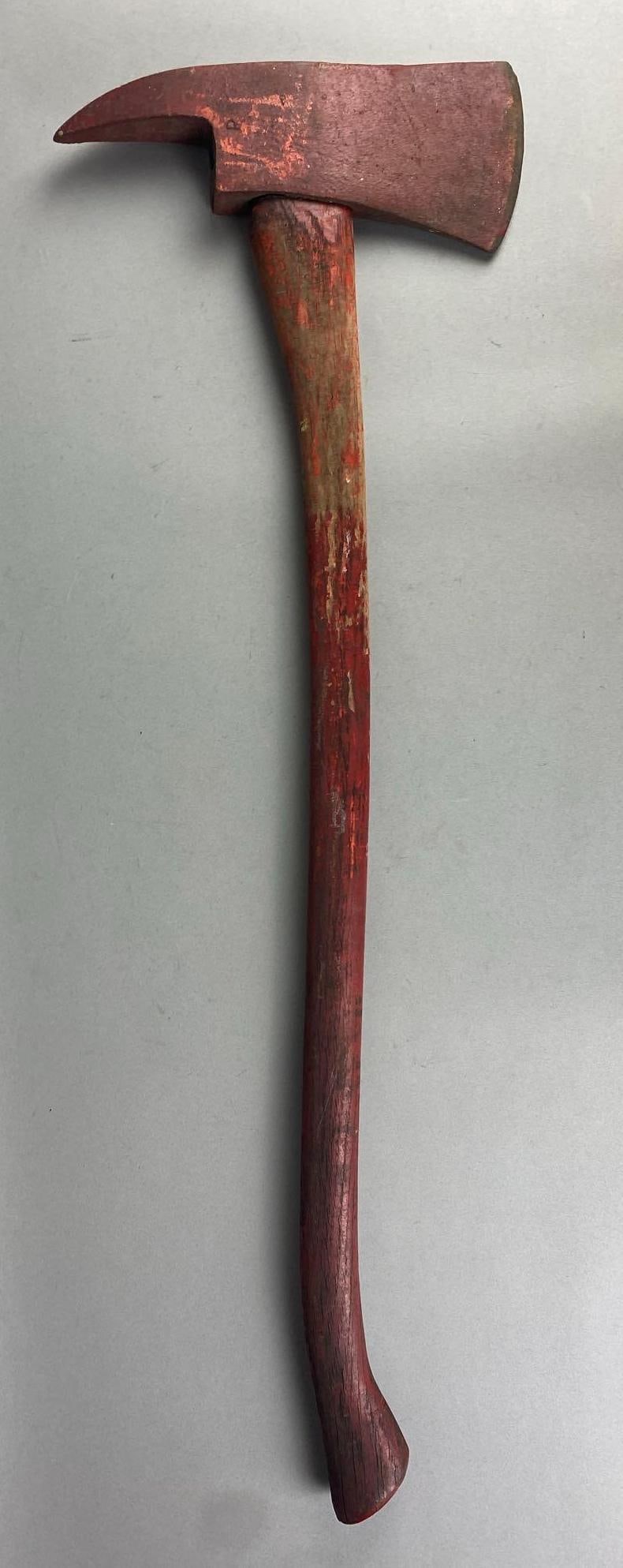 Vintage 1960?s Firefighter Pick-Head Axe: Has loose head. Measures 34 1/2 in length.