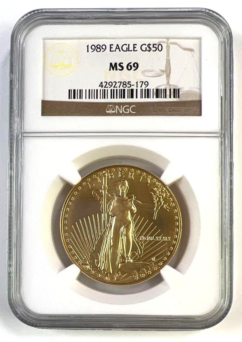 1989 US 1 oz Gold American Eagle $50 NGC MS69 (1 of 2)