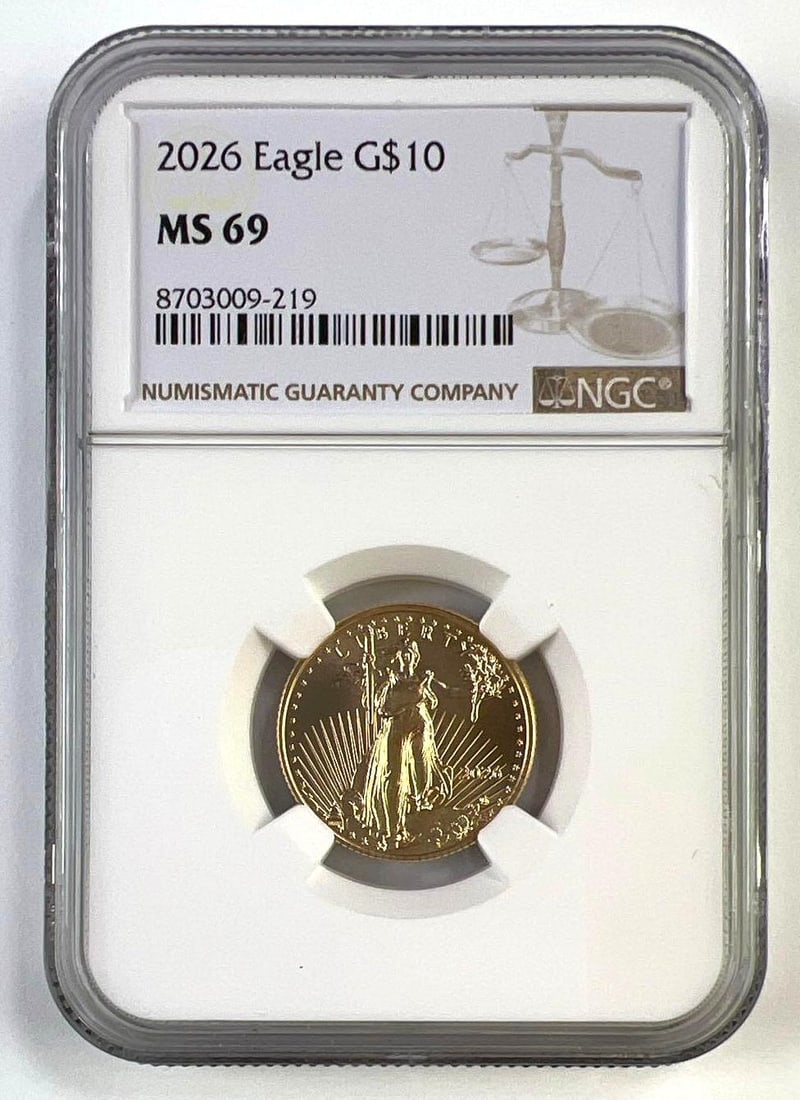 2026 US 1/4 oz Gold American Eagle $10 NGC MS69 (1 of 2)