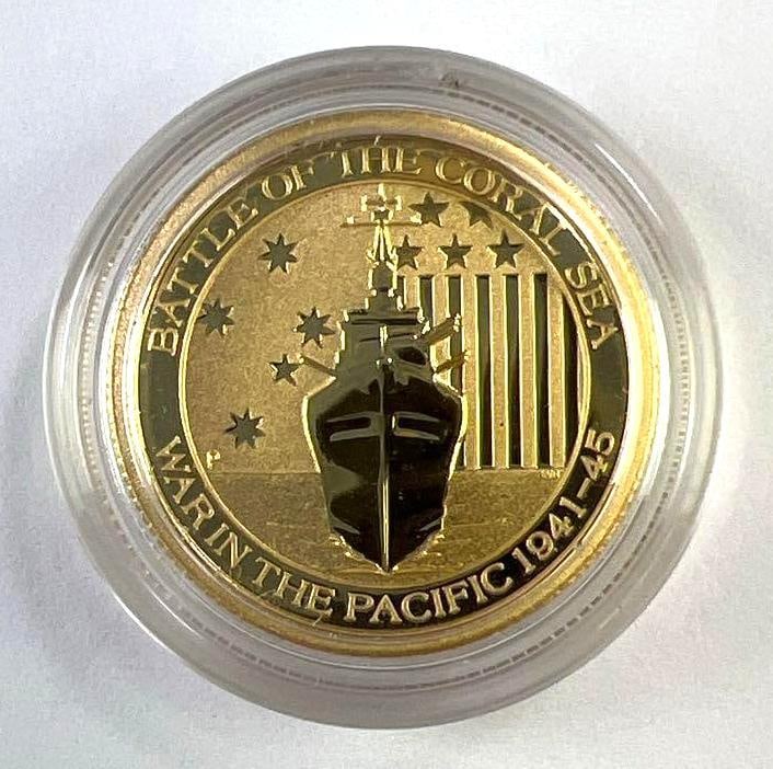 2014 Australia 1/10th oz 9999 Fine Gold Battle of the Coral Sea Memorial Coin: 2014 Australia 1/10th oz 9999 Fine Gold Battle of the Coral Sea Memorial Coin