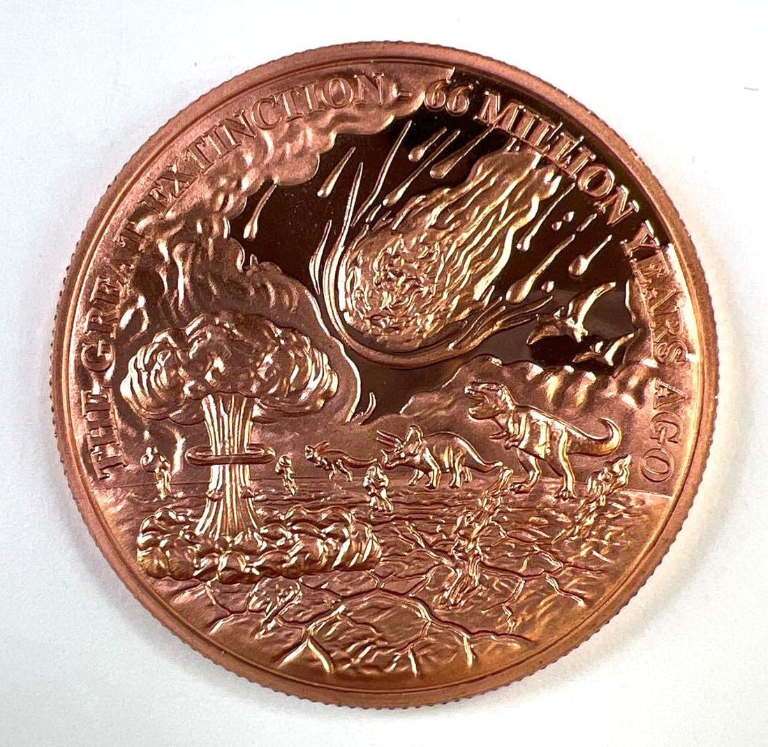COPPER COOL2COIN 1 oz The Great Extinction Event .999 Fine Copper Round (1 of 2)