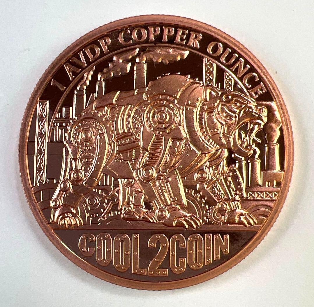 COPPER COOL2COIN 1 oz American Industrial Might .999 Fine Copper Round (1 of 2)