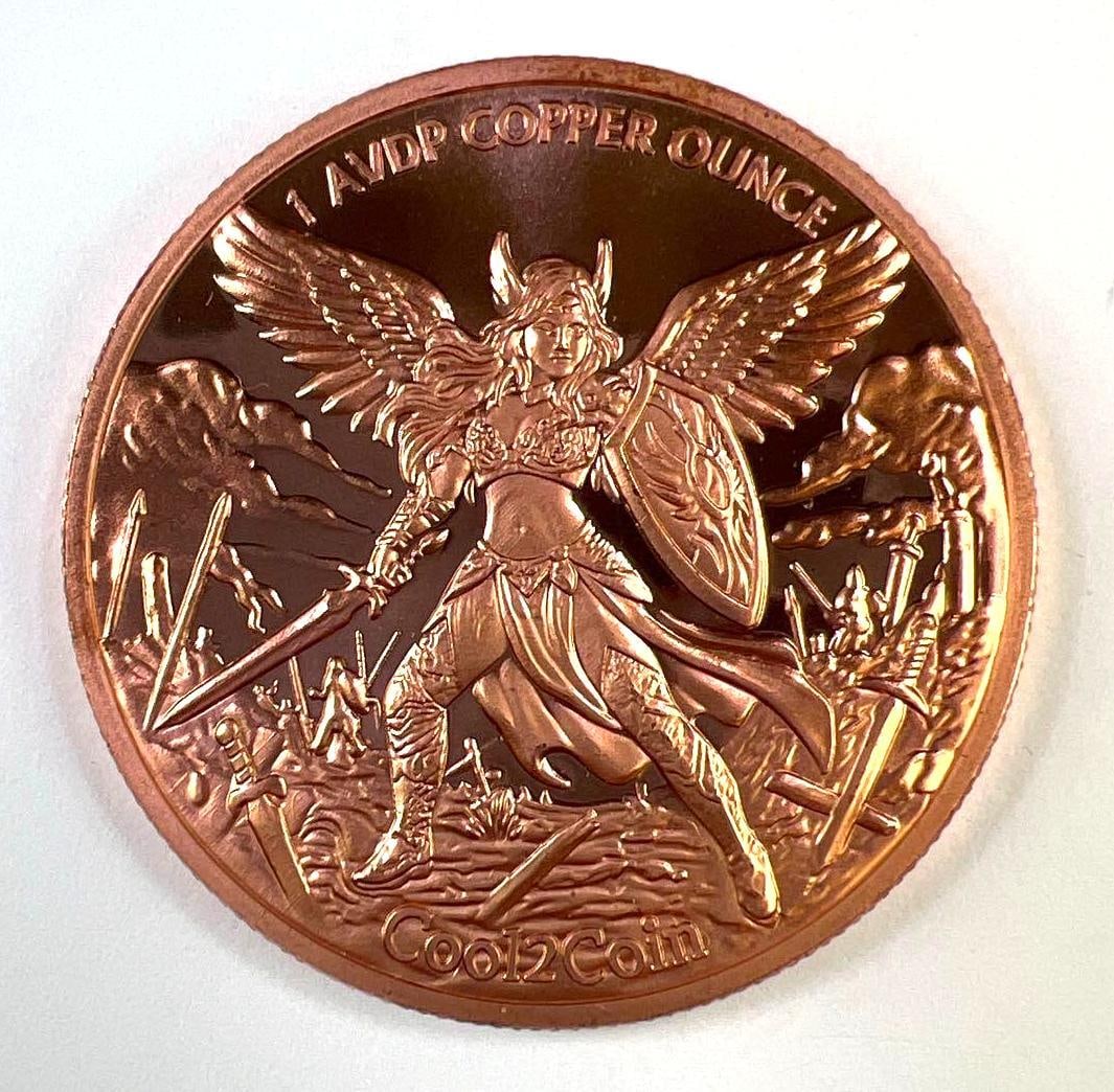 COPPER Cool2Coin 1 oz Valkyrie Warrior .999 Fine Copper Round (1 of 2)