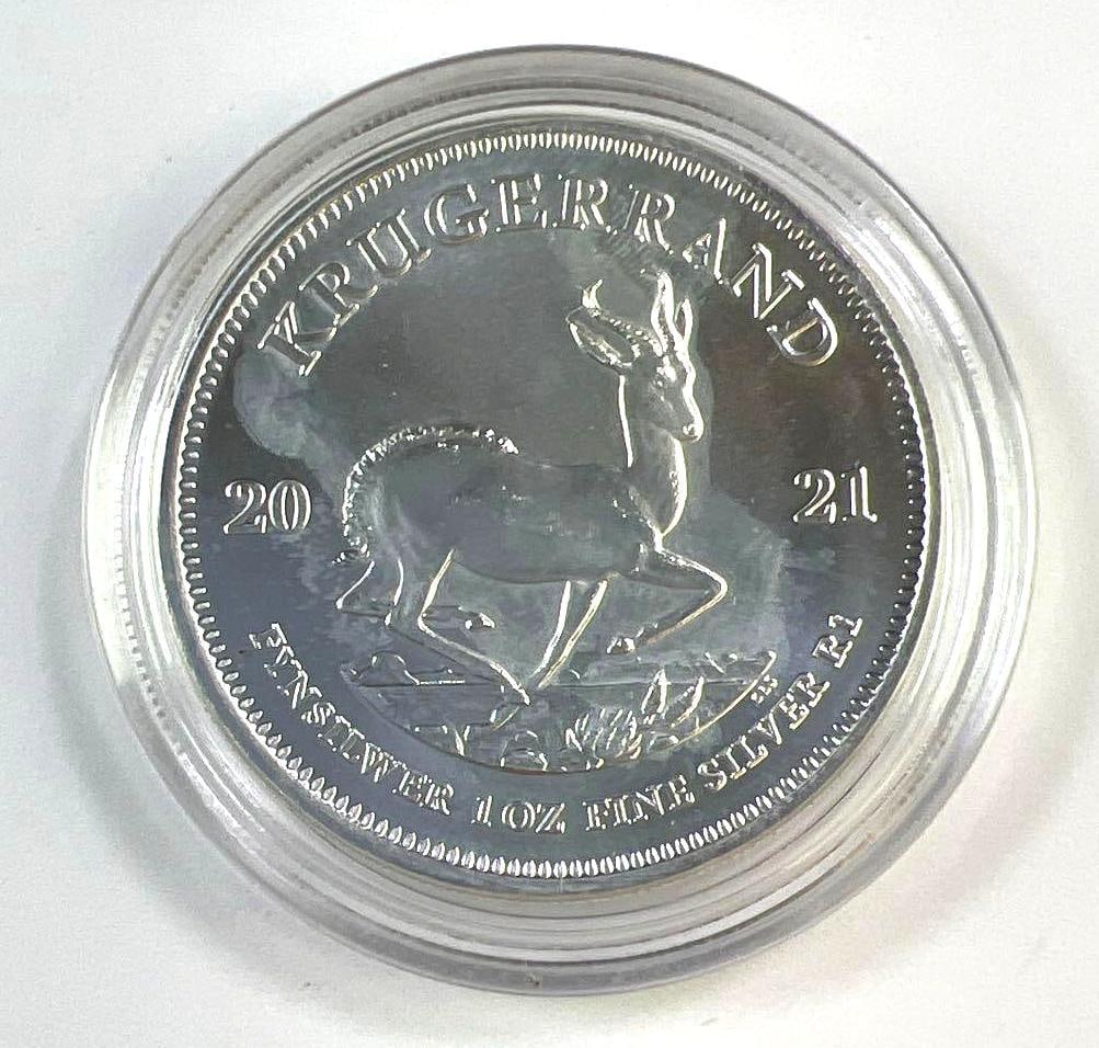 2021 South Africa Krugerrand 1 oz .999 Fine Silver Coin: 2021 South Africa Krugerrand 1 oz .999 Fine Silver Coin
