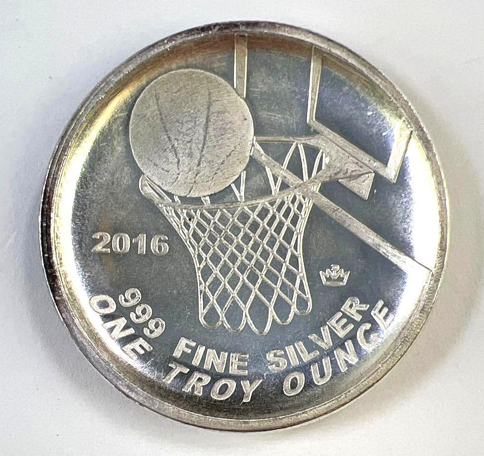 2016 Basketball 1 Troy Ounce .999 Fine Silver Round: 2016 Basketball 1 Troy Ounce .999 Fine Silver Round