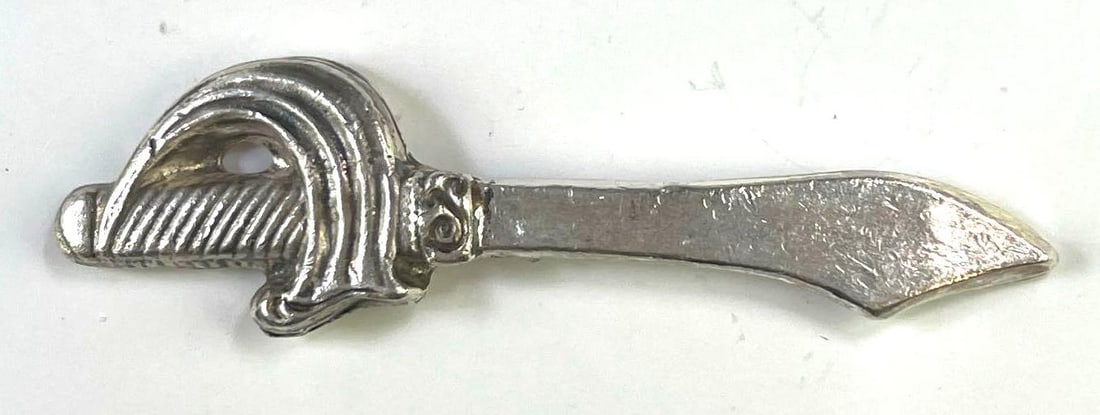MK Barz 6 oz .999+ Fine Silver Pirate Cutlass Sword Hand-Poured Bar (1 of 3)