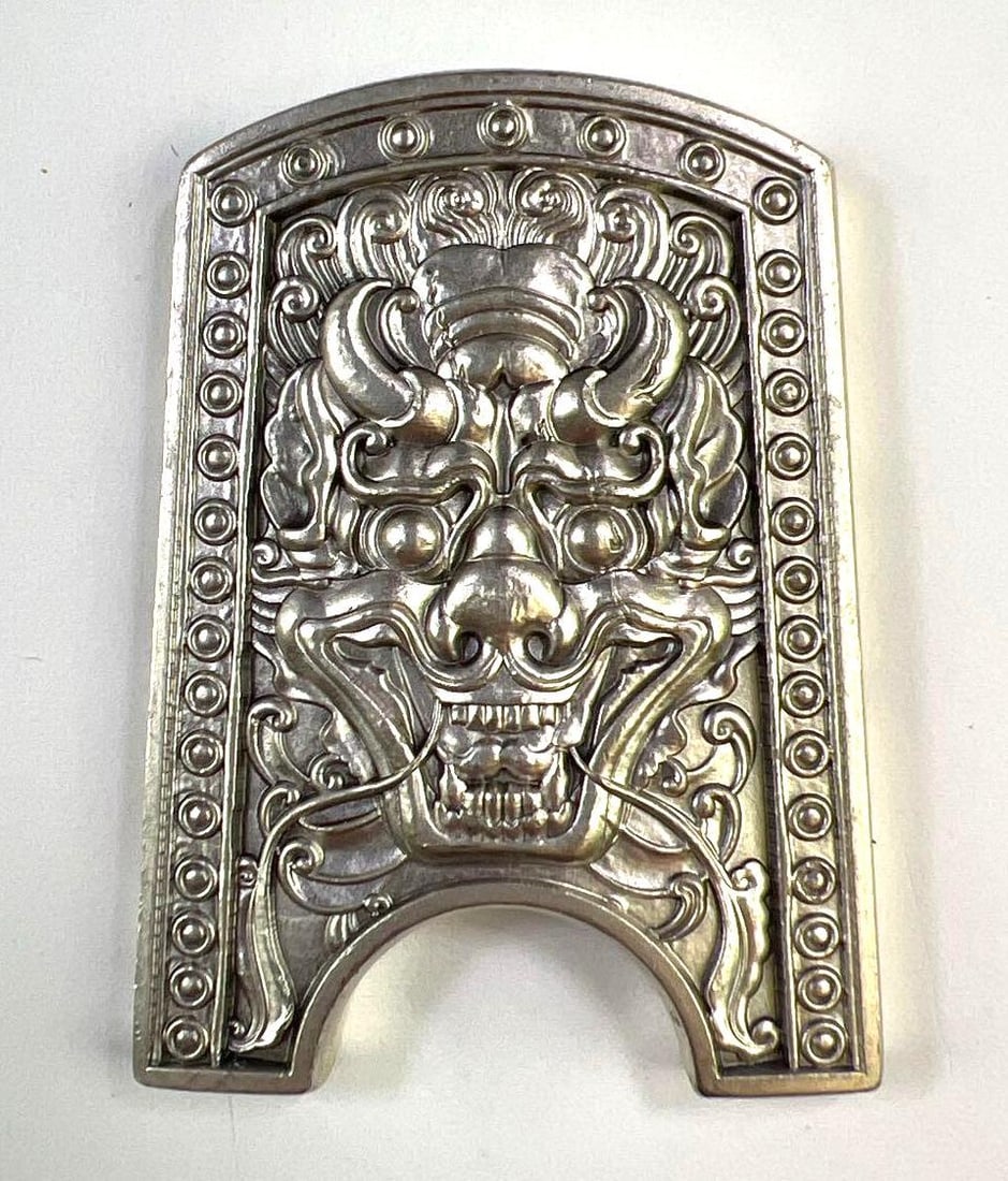 Ag .999 Fine Silver 2 oz Balinese Barong Temple Door Hand-Poured Art Bar (1 of 3)