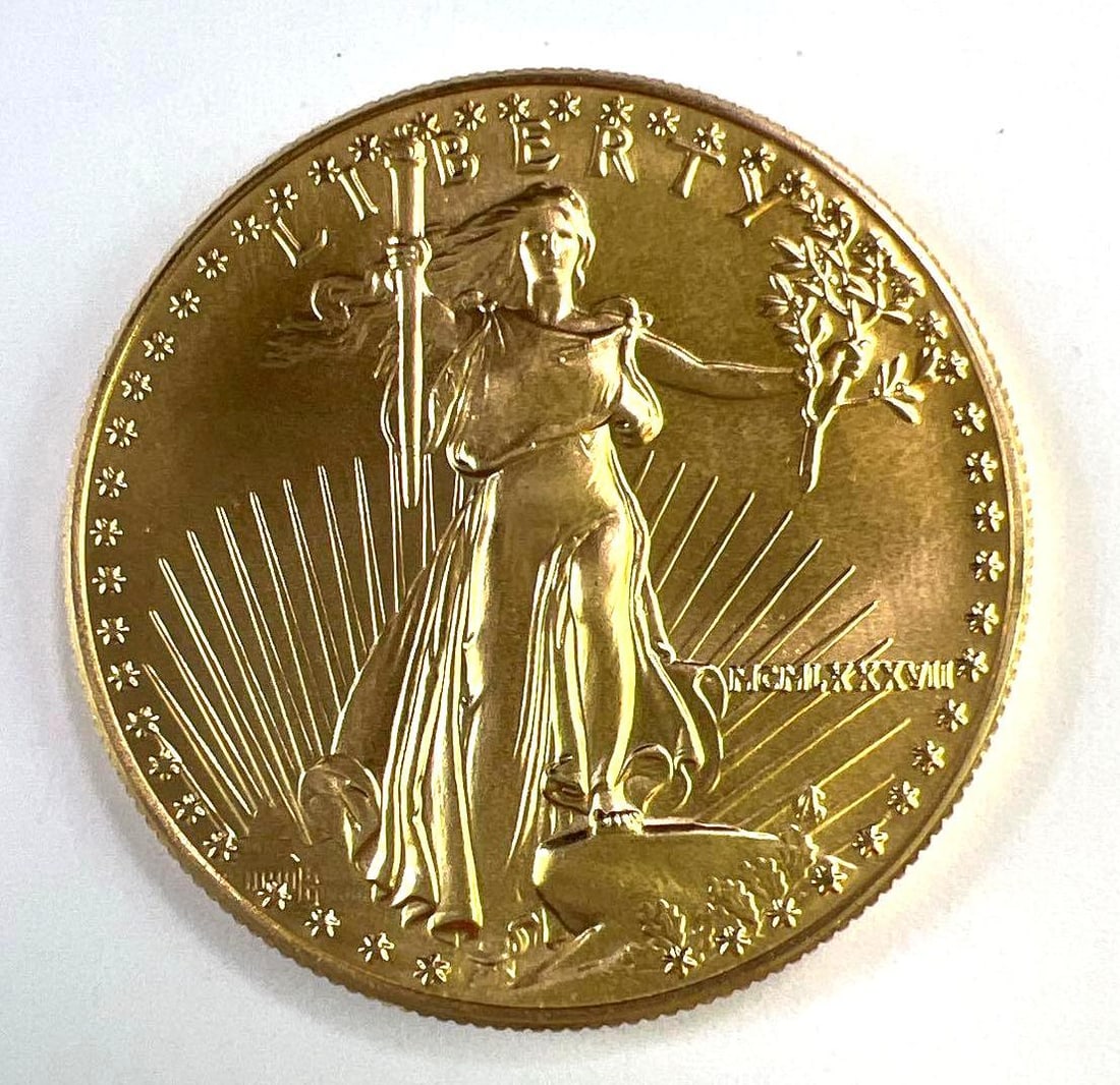 1988 US $50 American Gold Eagle 1 oz Fine Gold Coin (1 of 2)