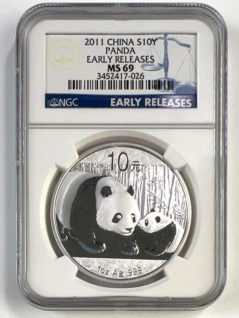 2011 China 10 Yuan Silver Panda 1 oz .999 Coin NGC MS69 Early Releases: 2011 China 10 Yuan Silver Panda 1 oz .999 Coin NGC MS69 Early Releases