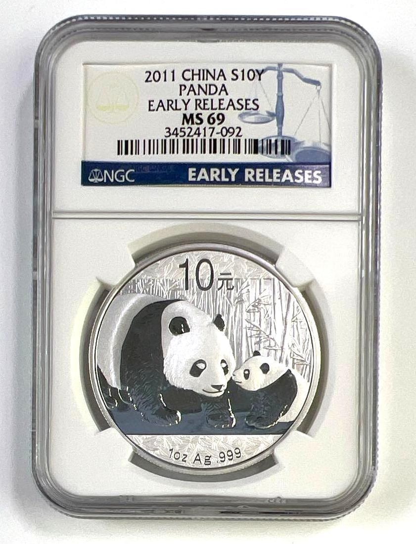 2011 China 10 Yuan Silver Panda 1 oz .999 Coin NGC MS69 Early Releases