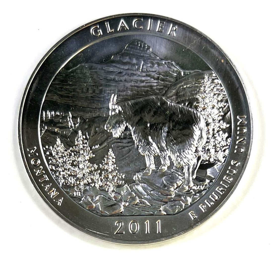 2011-P ATB Glacier National Park 5 oz .999 Fine Silver Round (1 of 3)