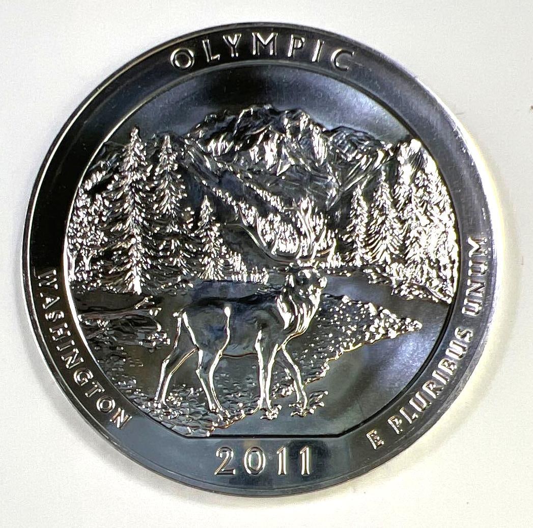 2011-P ATB Olympic National Park 5 oz .999 Fine Silver Round (1 of 2)