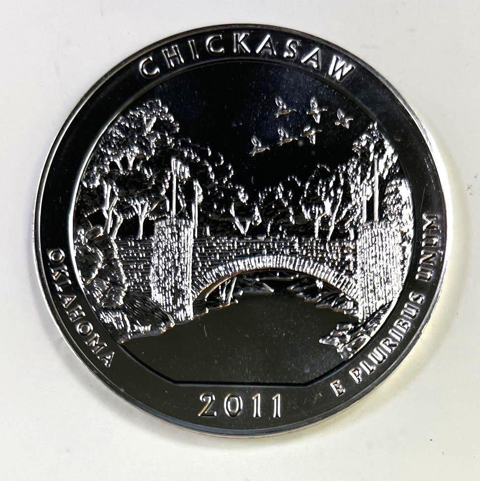 2011-P ATB Chickasaw National Recreation Area 5 oz .999 Fine Silver Round