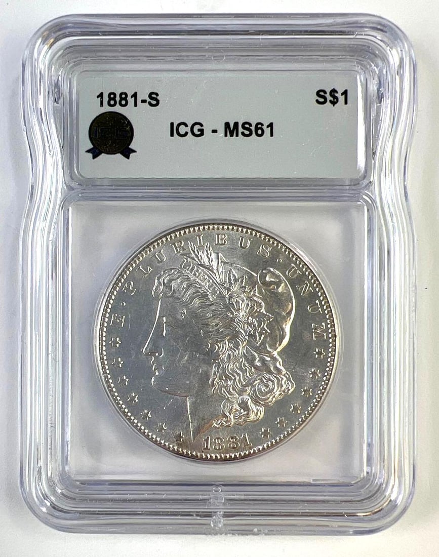 1881-S Morgan Silver Dollar ICG MS-61